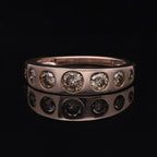 9K Rose Gold Natural Champagne Diamond Ring 1.04 Ct, Gold Wt. 3.32 Gms