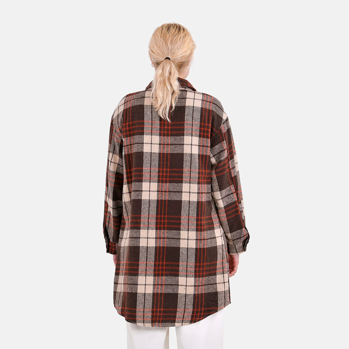 Tamsy Brushed Cotton Blend Checked Shacket V32700423 2