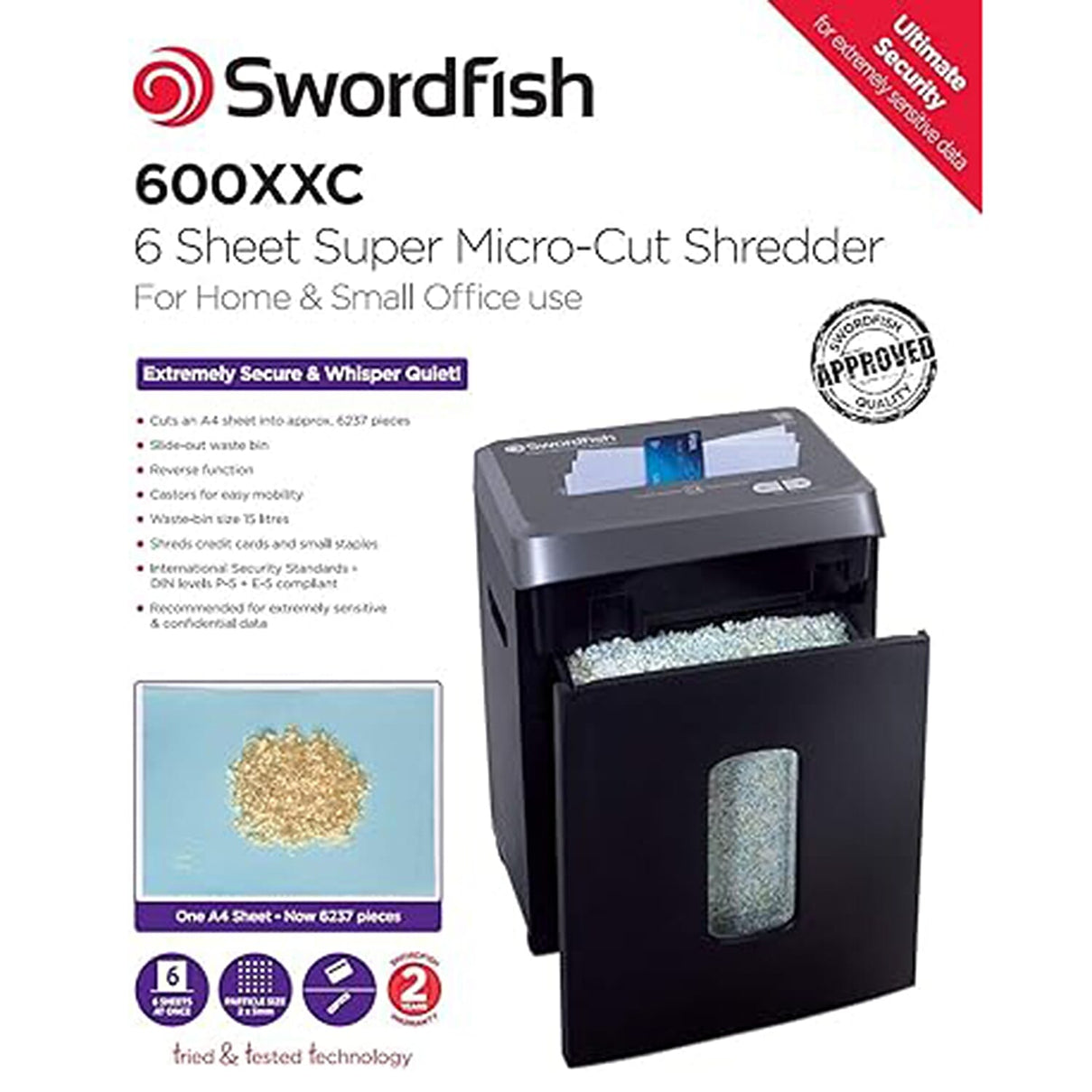 Swordfish: 6-Sheet Super Micro-Cut Paper Shredder 7725265 4