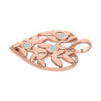 Diamond Heart Pendant in RG Vermeil Plated Sterling Silver