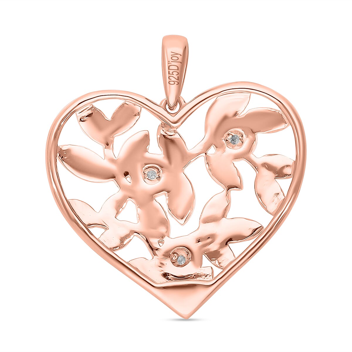 Diamond Heart Pendant in RG Vermeil Plated Sterling Silver 7727461 5