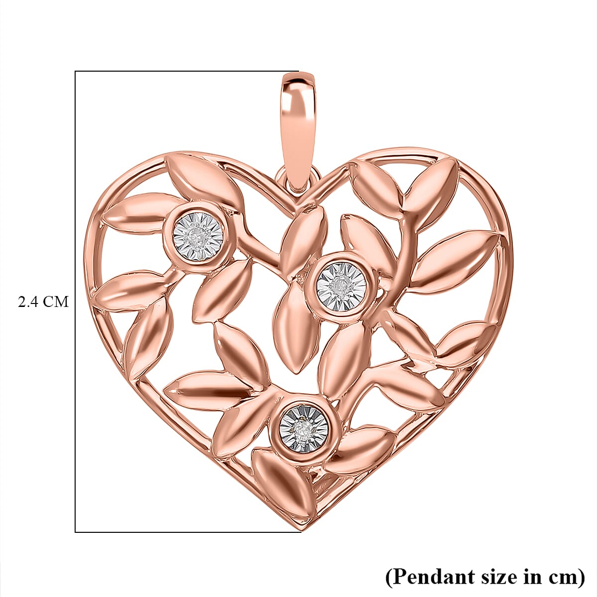Diamond Heart Pendant in RG Vermeil Plated Sterling Silver 7727461 6