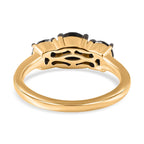 New York Close Out- Black Diamond Ring in 18K YG Vermeil Sterling Silver 2.00 Ct..