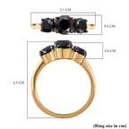 New York Close Out- Black Diamond Ring in 18K YG Vermeil Sterling Silver 2.00 Ct..