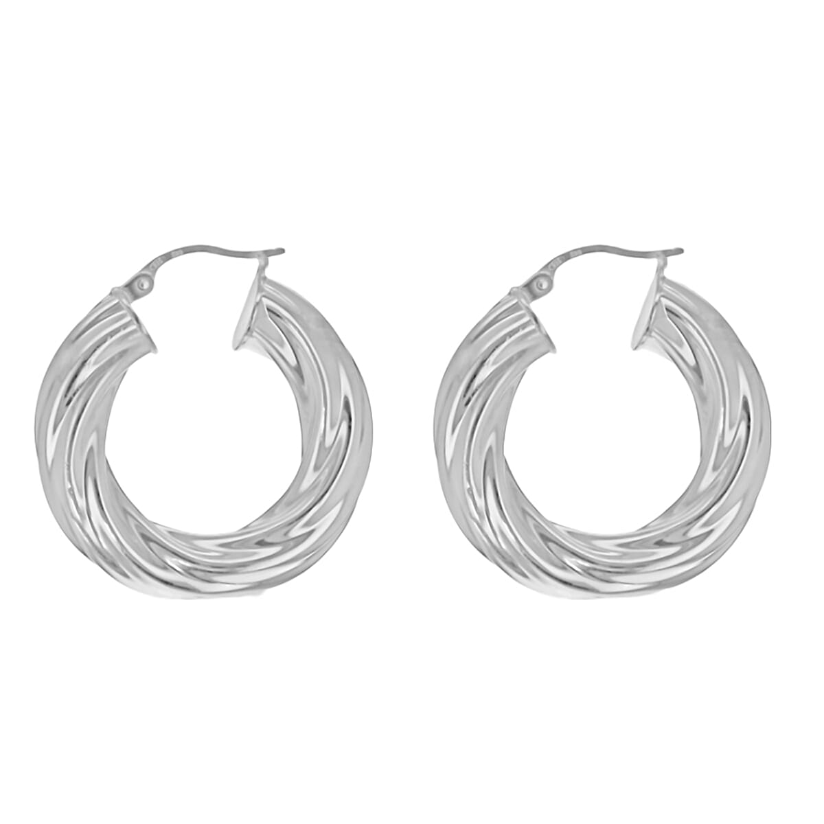 Sterling Silver Twisted Hoop Earrings, Silver Wt. 5.3 Gms 7729219 0