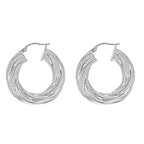 Sterling Silver Twisted Hoop Earrings, Silver Wt. 5.3 Gms