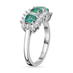 Gemfields Emerald and Natural Zircon Ring in Platinum Overlay Sterling Silver 2.00 Ct.
