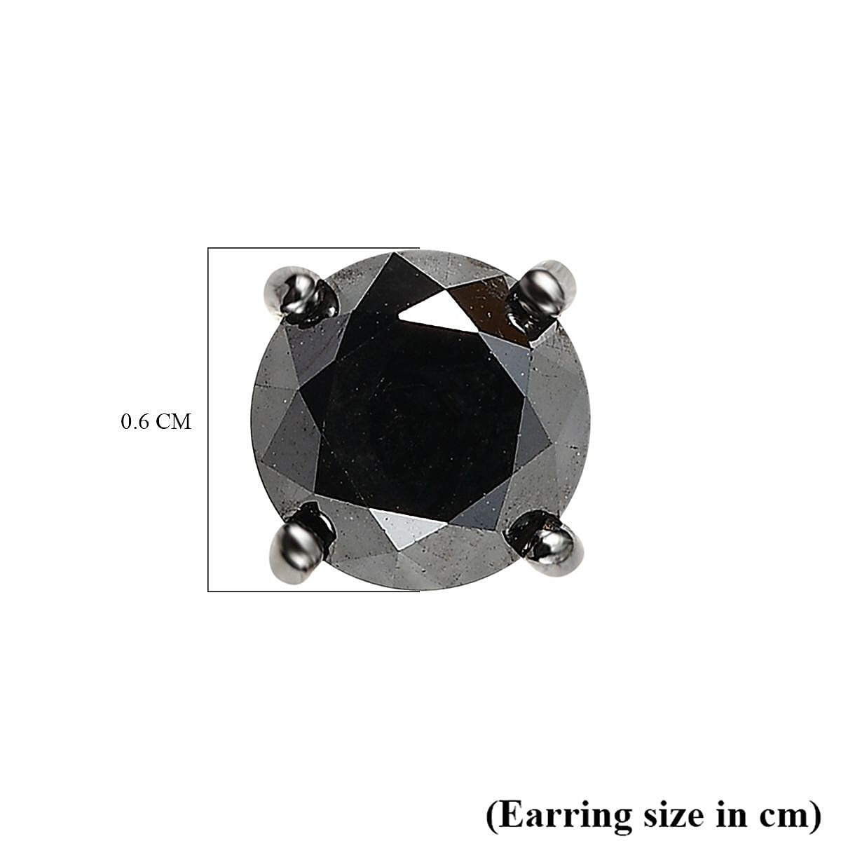 Natural Black Diamond Solitaire Earrings 18K Vermeil Yellow Gold Plated Sterling Silver 7730491 5
