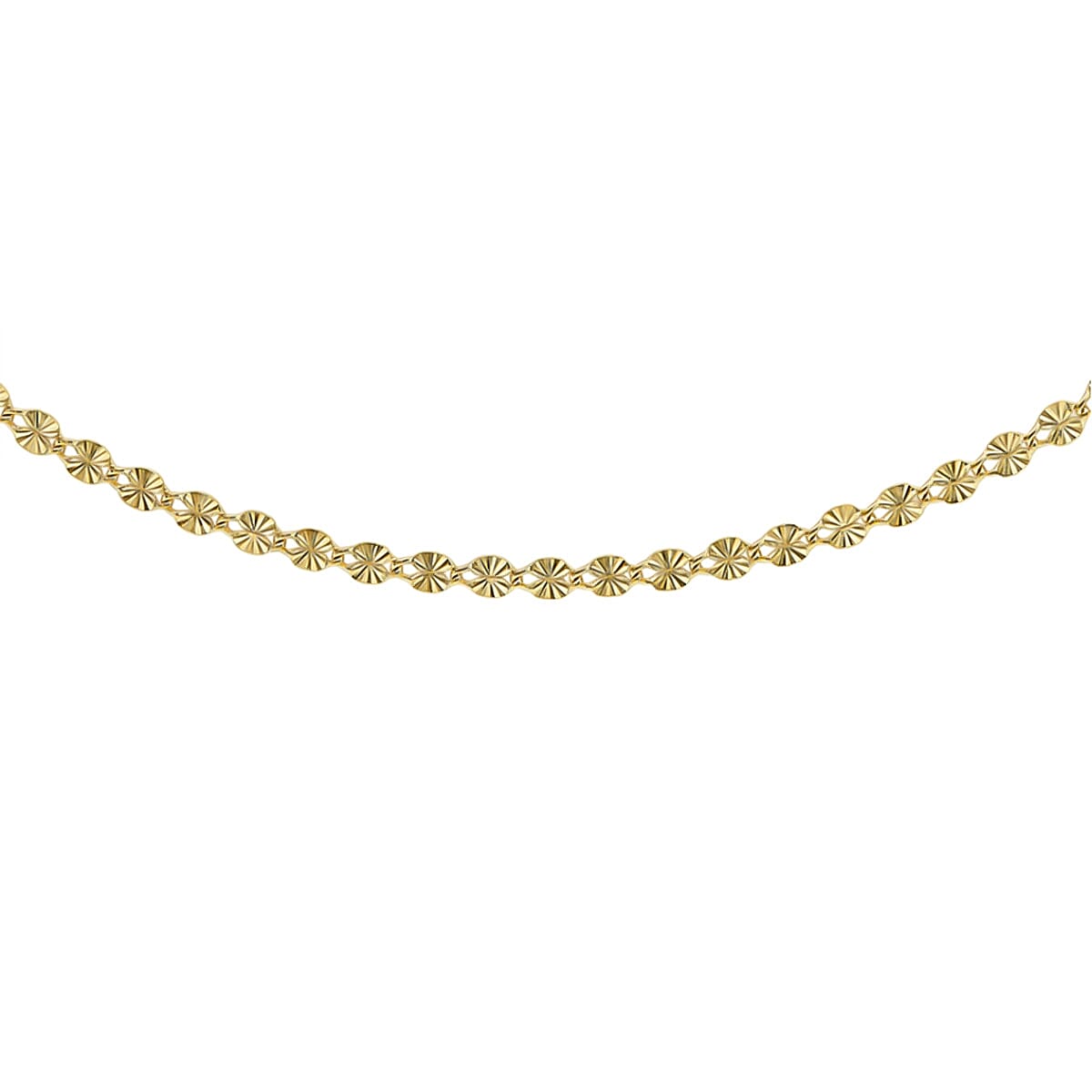 First Dubai Closeout - Designer Inspired 9K Yellow Gold Diamond Cut STARBURST Necklace (Size - 18) 7730598 0