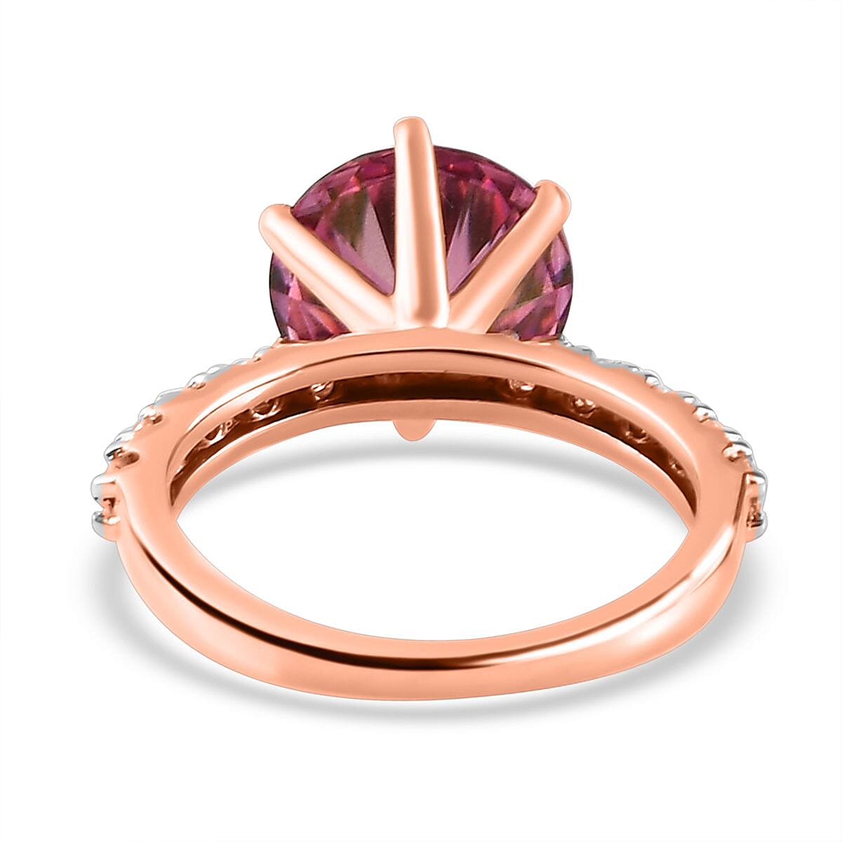 Pink &amp; White Moissanite Ring in 18K Rose Gold Vermeil Plated Sterling Silver 3.73 Ct. 7731797 4