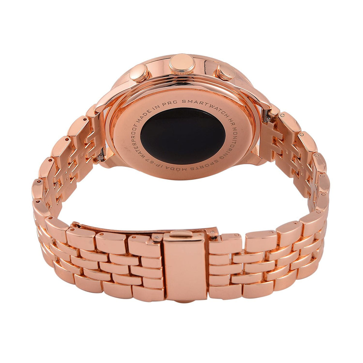 LIQUIDATION DEAL- Rose Gold Dial Crystal Studded Smartwatch with Daily Fit App &amp; 4 Piece Different Spare Straps (Compatible with Android 5, Apple iOS 9 or Above) 7733191 8