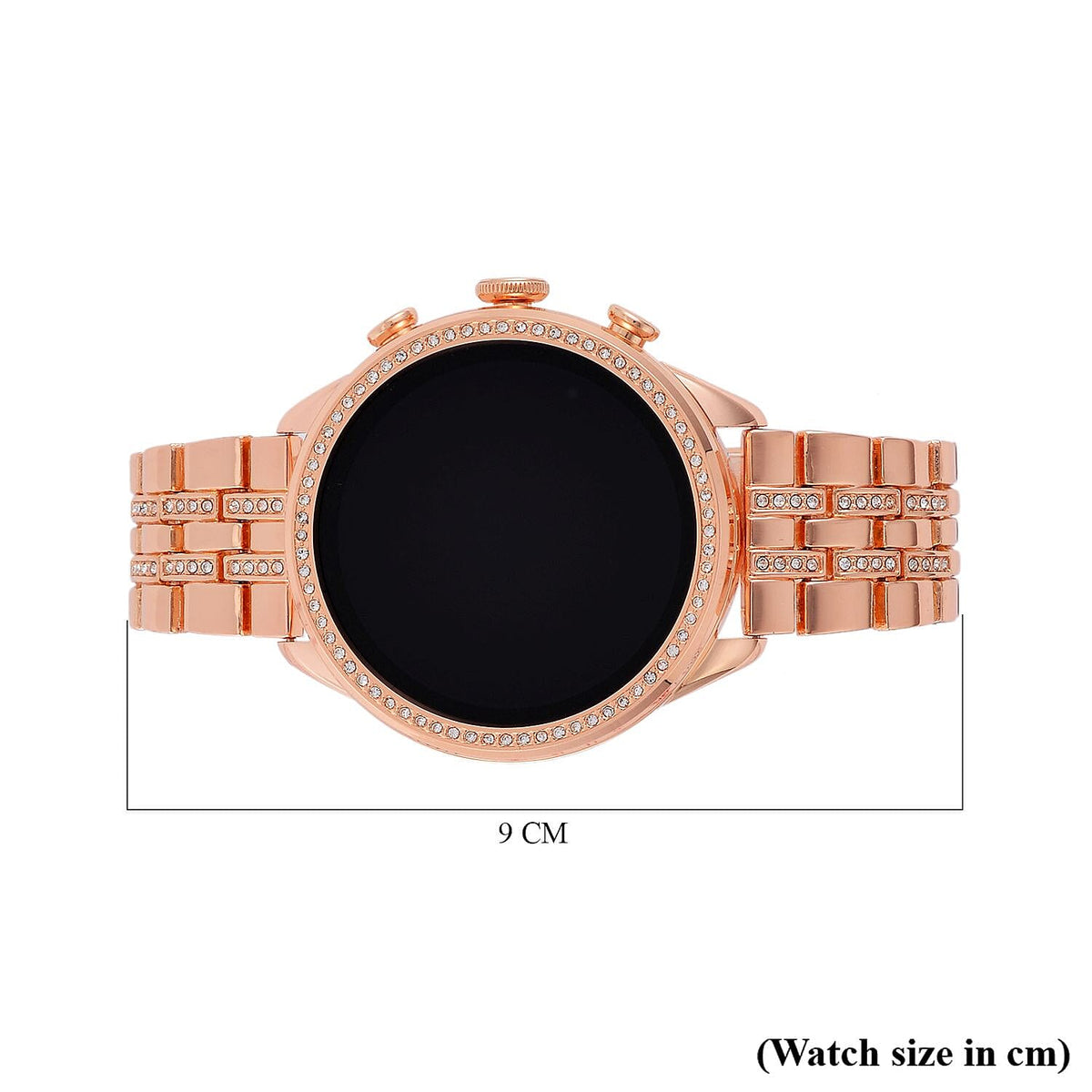 LIQUIDATION DEAL- Rose Gold Dial Crystal Studded Smartwatch with Daily Fit App &amp; 4 Piece Different Spare Straps (Compatible with Android 5, Apple iOS 9 or Above) 7733191 10