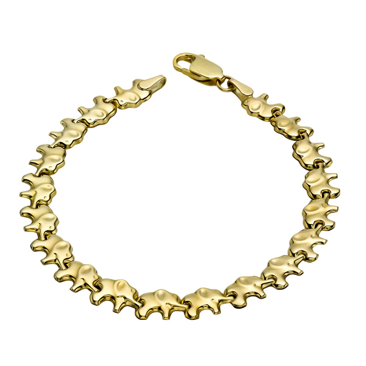 Royal Bali Collection Handmade - 9K Yellow Gold Elephant Bracelet (Size - 7.5) 7733831 5