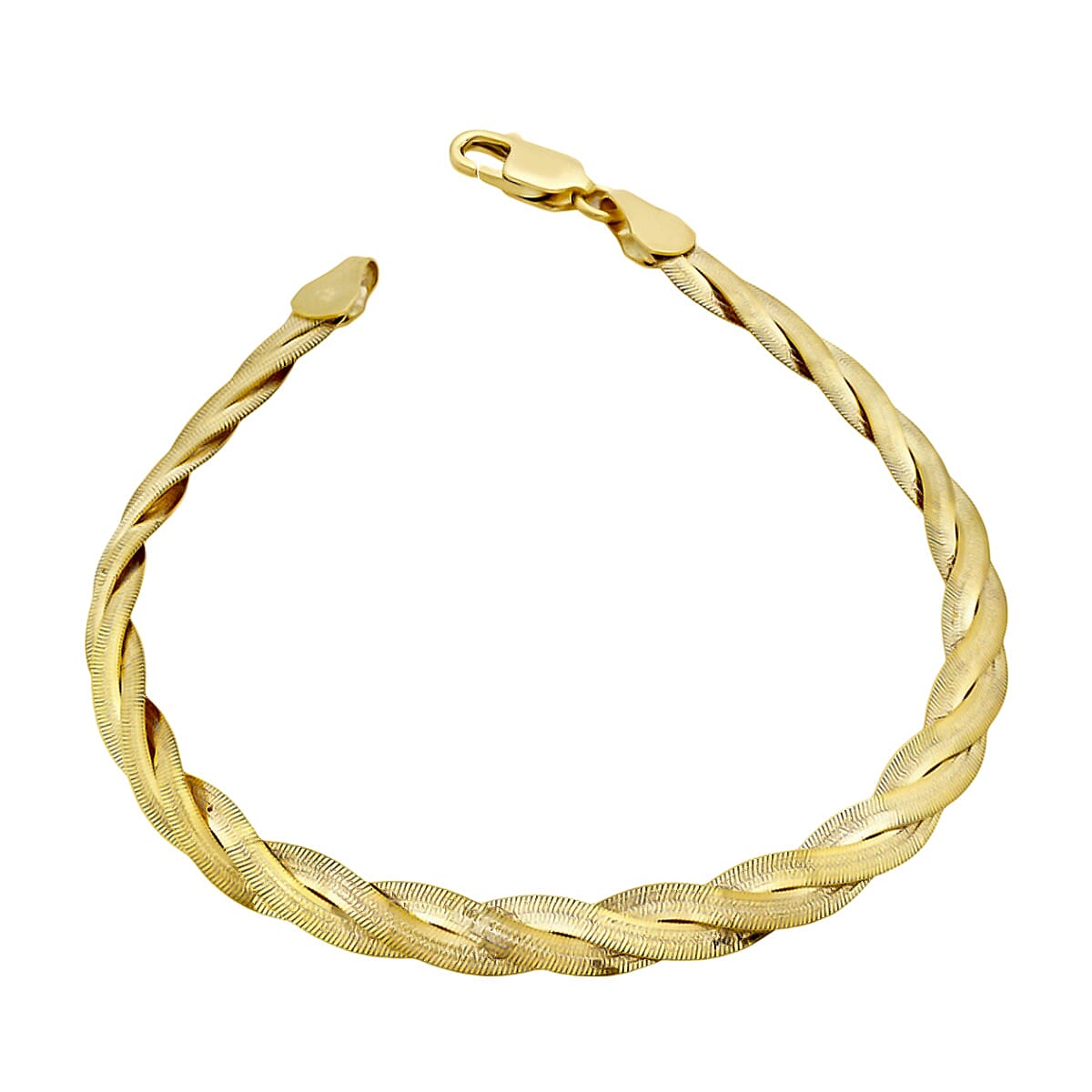 Limited Edition - 9K Yellow Gold Twisted Herringbone Bracelet (Size - 7.5). Gold wt 3.70 Gm 7733846 1