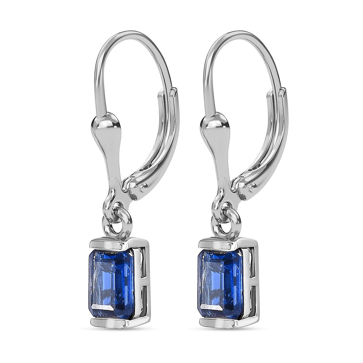 Natural Himalayan Kyanite Solitaire Earrings in Platinum Overlay Sterling Silver 1.50 Ct. 7740297 3
