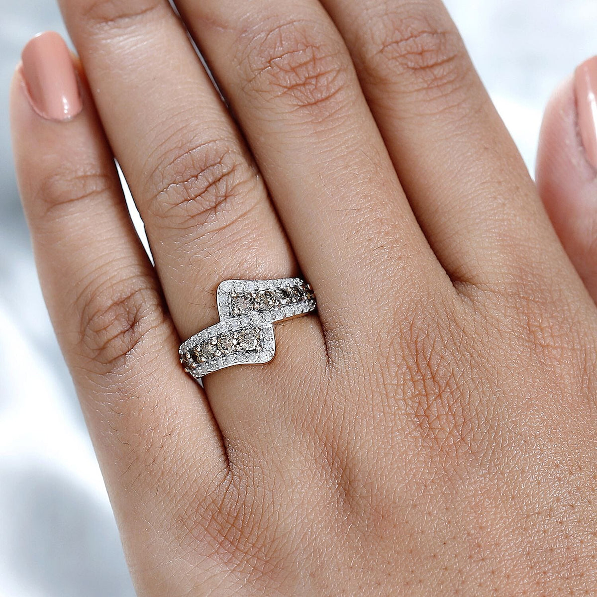 One Time Deal- 9K Rose Gold Certified Natural Champagne White Diamond  Ring 1.00 Ct. 7740823 2