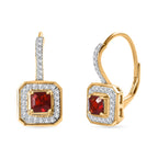 Salamanca Fire Opal & Naural Zircon Earrings in 18K Gold Vermeil Sterling Silver