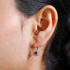 Salamanca Fire Opal & Naural Zircon Earrings in 18K Gold Vermeil Sterling Silver