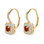 Salamanca Fire Opal & Naural Zircon Earrings in 18K Gold Vermeil Sterling Silver