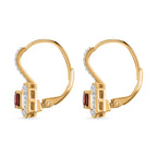 Salamanca Fire Opal & Naural Zircon Earrings in 18K Gold Vermeil Sterling Silver