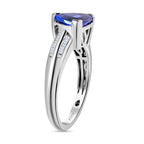 RHAPSODY 950 Platinum AAAA Tanzanite Trillion & Diamond (VS - E-F) Ring 2.70 Ct Plt Wt 6.19 Grms