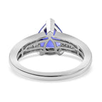 RHAPSODY 950 Platinum AAAA Tanzanite Trillion & Diamond (VS - E-F) Ring 2.70 Ct Plt Wt 6.19 Grms