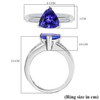 RHAPSODY 950 Platinum AAAA Tanzanite Trillion & Diamond (VS - E-F) Ring 2.70 Ct Plt Wt 6.19 Grms