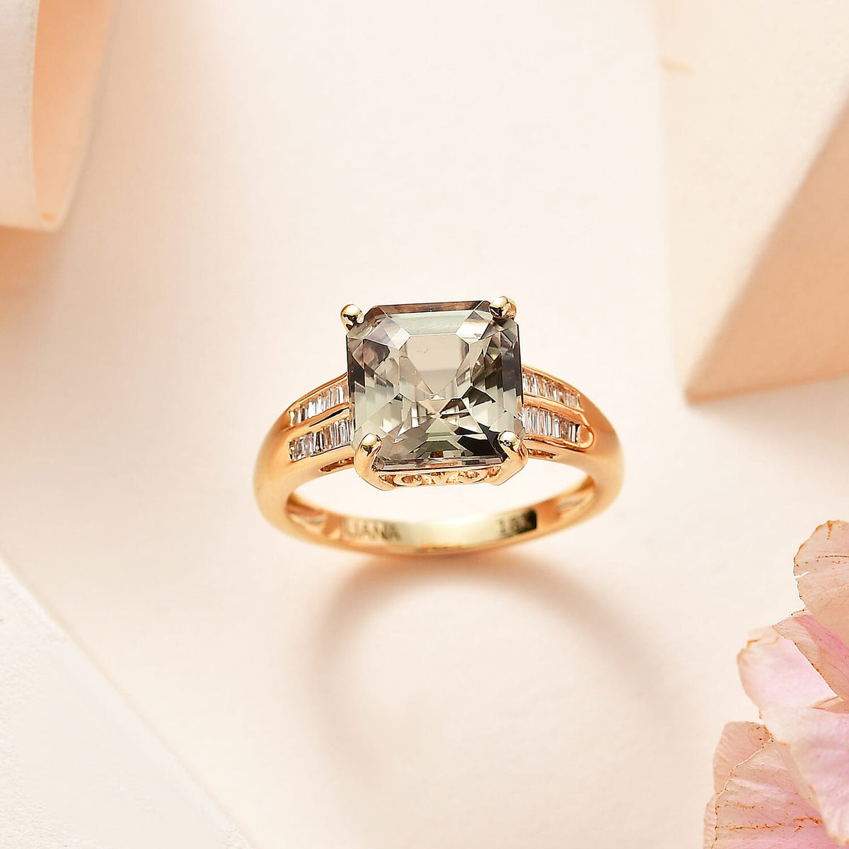 18K Yellow Gold AAA Turkizite, White Diamond G-H Ring, Gold Wt. 3.42 Gms 4.239 Ct. 7743916 1