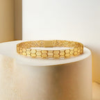 Designer Inspired  - 9K Yellow Gold Honeycomb Bracelet (Size - 7.5), Gold Wt. 7.90  Gms