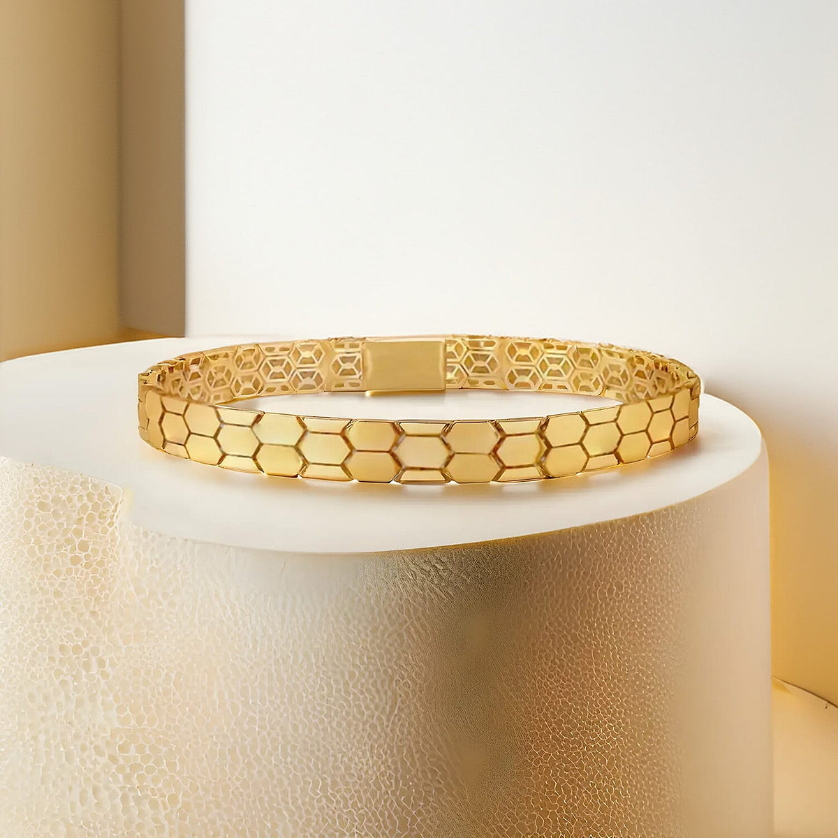 Designer Inspired  - 9K Yellow Gold Honeycomb Bracelet (Size - 7.5), Gold Wt. 7.90  Gms 7745042 3