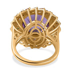 TJC EXCLUSIVE HANABI CUT  -  Amethyst and Multi Tourmaline Ring in 18K Gold Vermeil Sterling Silver 11.25 Ct