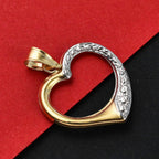 Designer Inspired - 9K Yellow & White Gold Open Heart Pendant