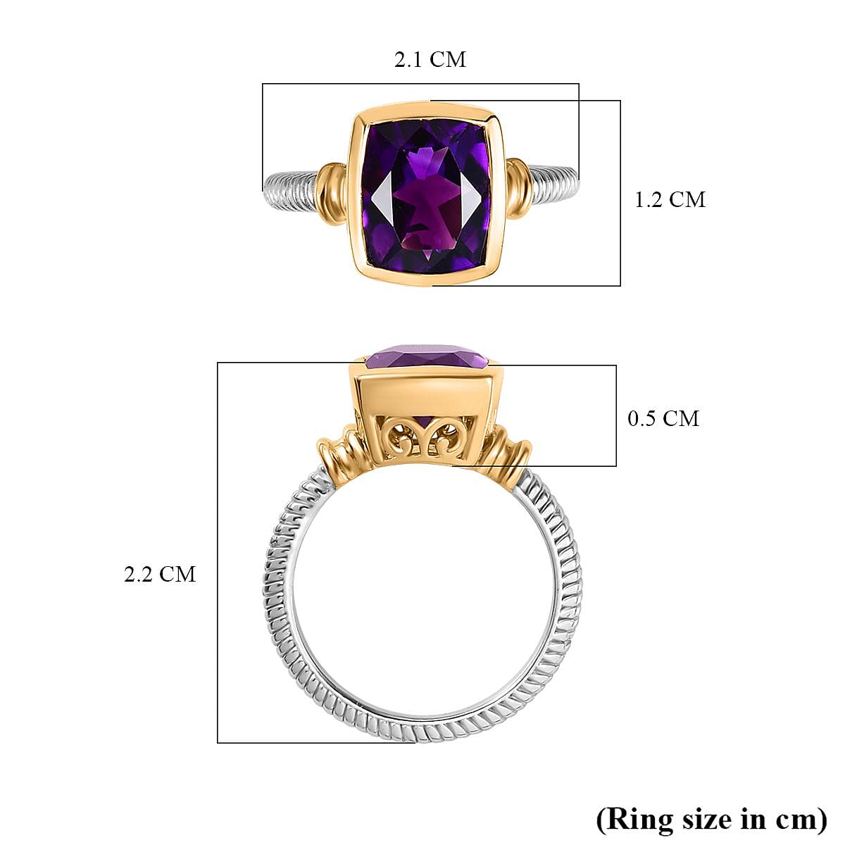 2.9 Ct. Moroccan Amethyst Solitaire Ring in 18K Yellow Gold Vermeil and Platinum Plated Sterling Silver 7748877 5