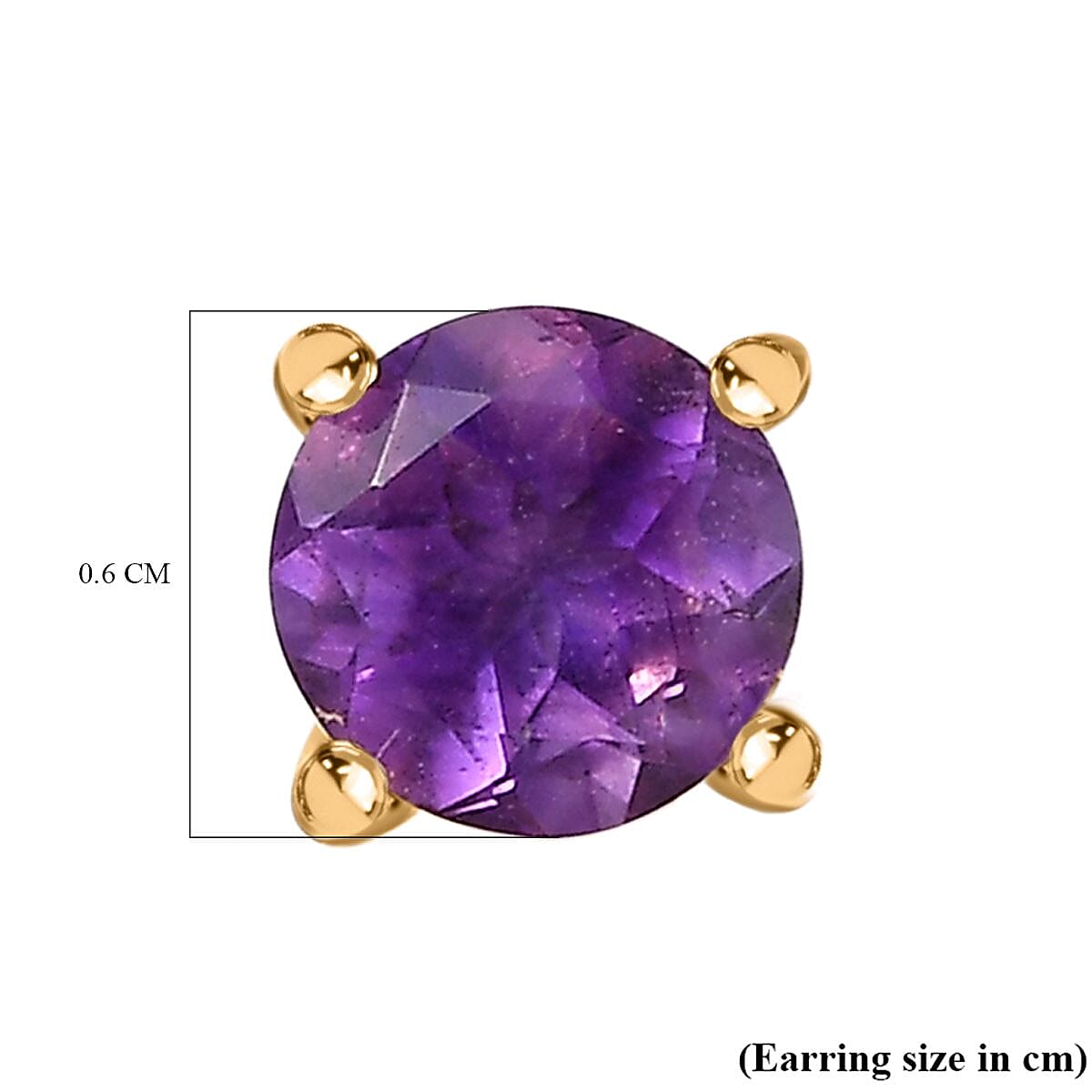 Moroccan Amethyst Solitaire Stud Earrings in 18K Yellow Gold Vermeil Plated Sterling Silver 1.43 Ct. 7749159 5