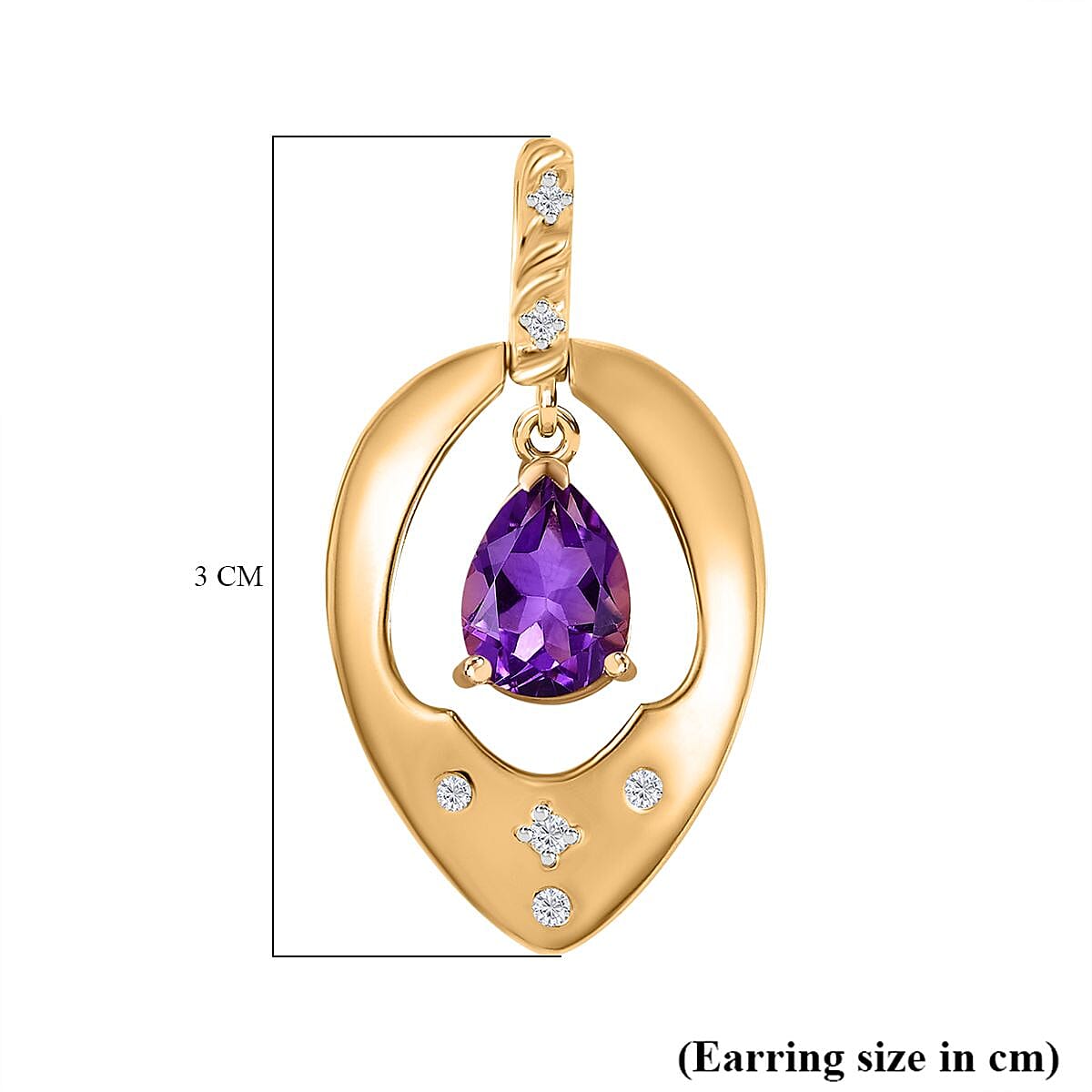 Moroccan Amethyst, White Zircon Solitaire Stud Push Post Earrings in 18K Vermeil YG Sterling Silver 2.264  Ct. 7751938 4