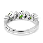 Natural Chrome Diopside & Natural Zircon Ring in Platinum Overlay Sterling Silver