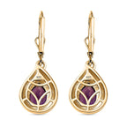 Moroccan Amethyst Solitaire Stud Earrings in 18K Yellow Gold Vermeil Plated 2.20 Ct.