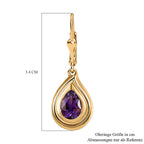 Moroccan Amethyst Solitaire Stud Earrings in 18K Yellow Gold Vermeil Plated 2.20 Ct.