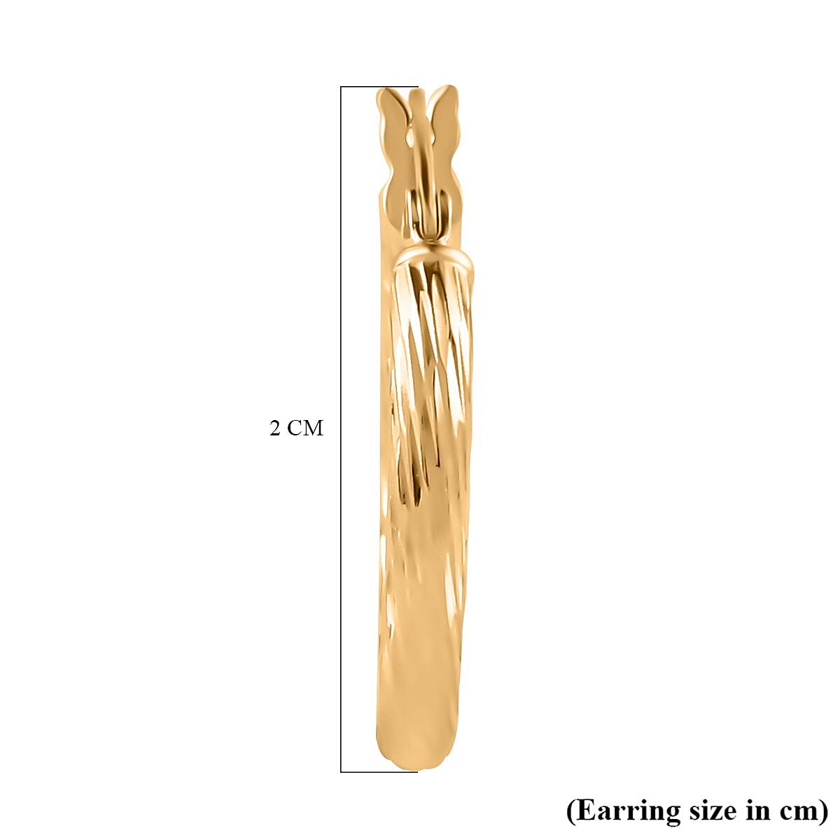 Italian Close Out Deal - Yellow Gold Overlay Sterling Silver Twist Hoop Earrings 7757450 6