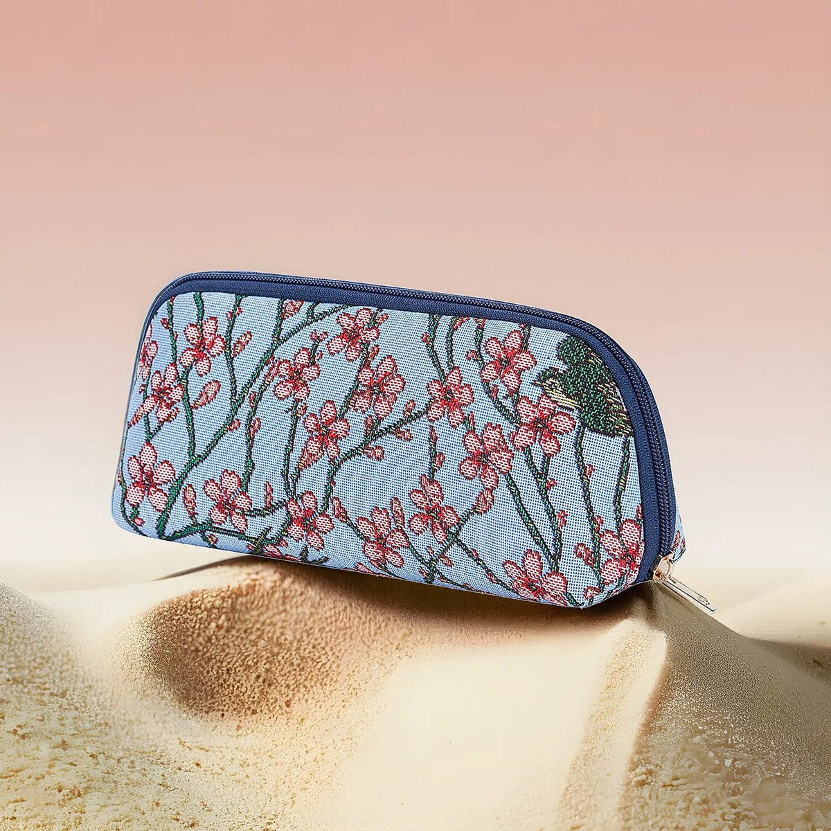 Signare Tapestry Fabric Makeup and Brush Bag - Almond Blossom and Swallow 7759266 2