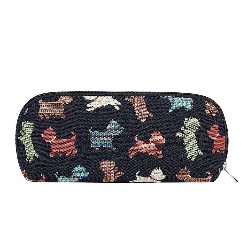 Signare Tapestry Fabric Cosmetic and Toiletry Bag (Size 11x22x12 cm) - Black