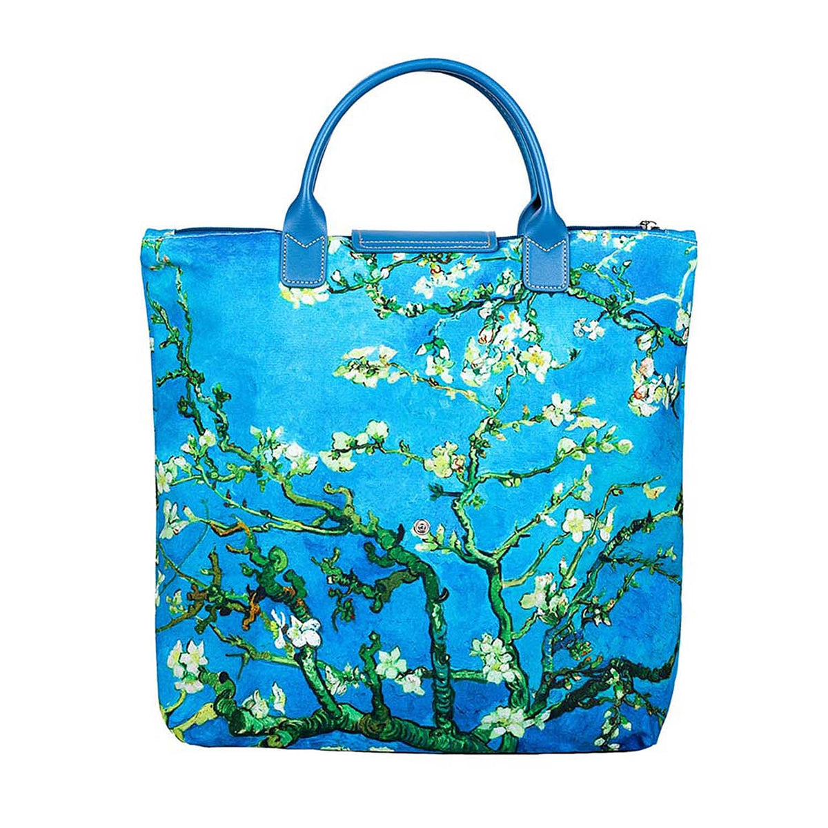 Signare Tapestry Folding Shopping Bag â€“ Van Gogh Almond Blossoms - Green Blue 7759280 2
