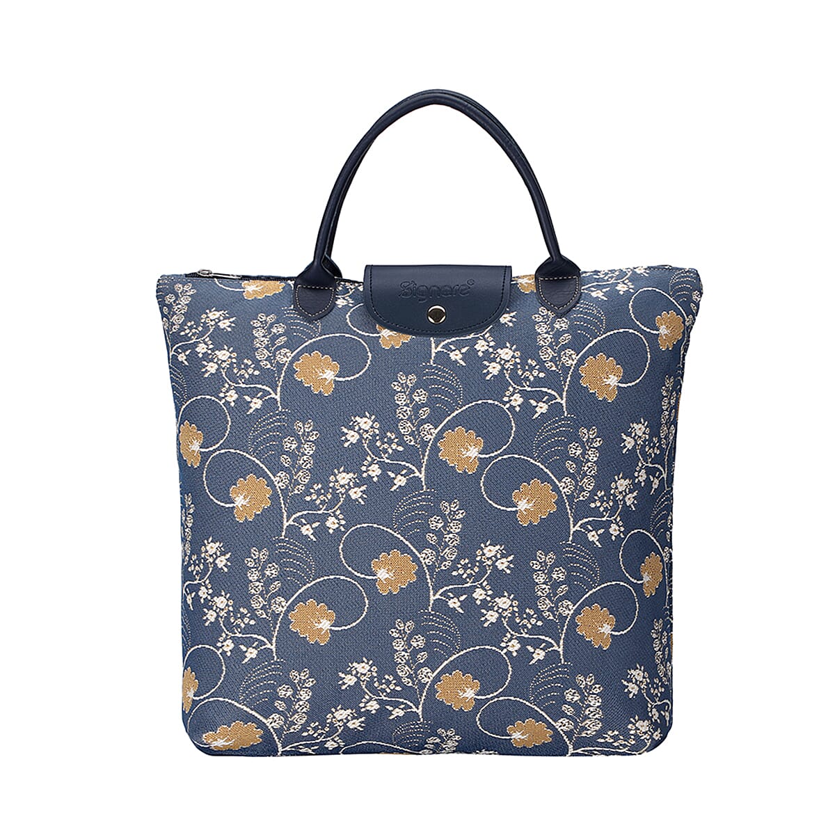Signare Tapestry Folding Shopping Bag â€“ Austen Blue - Blue 7759282 0