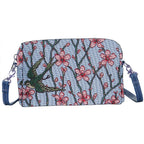 Signare Tapestry Fabric Crossbody Bag (Size 7x24x16 cm) - Blue Yellow
