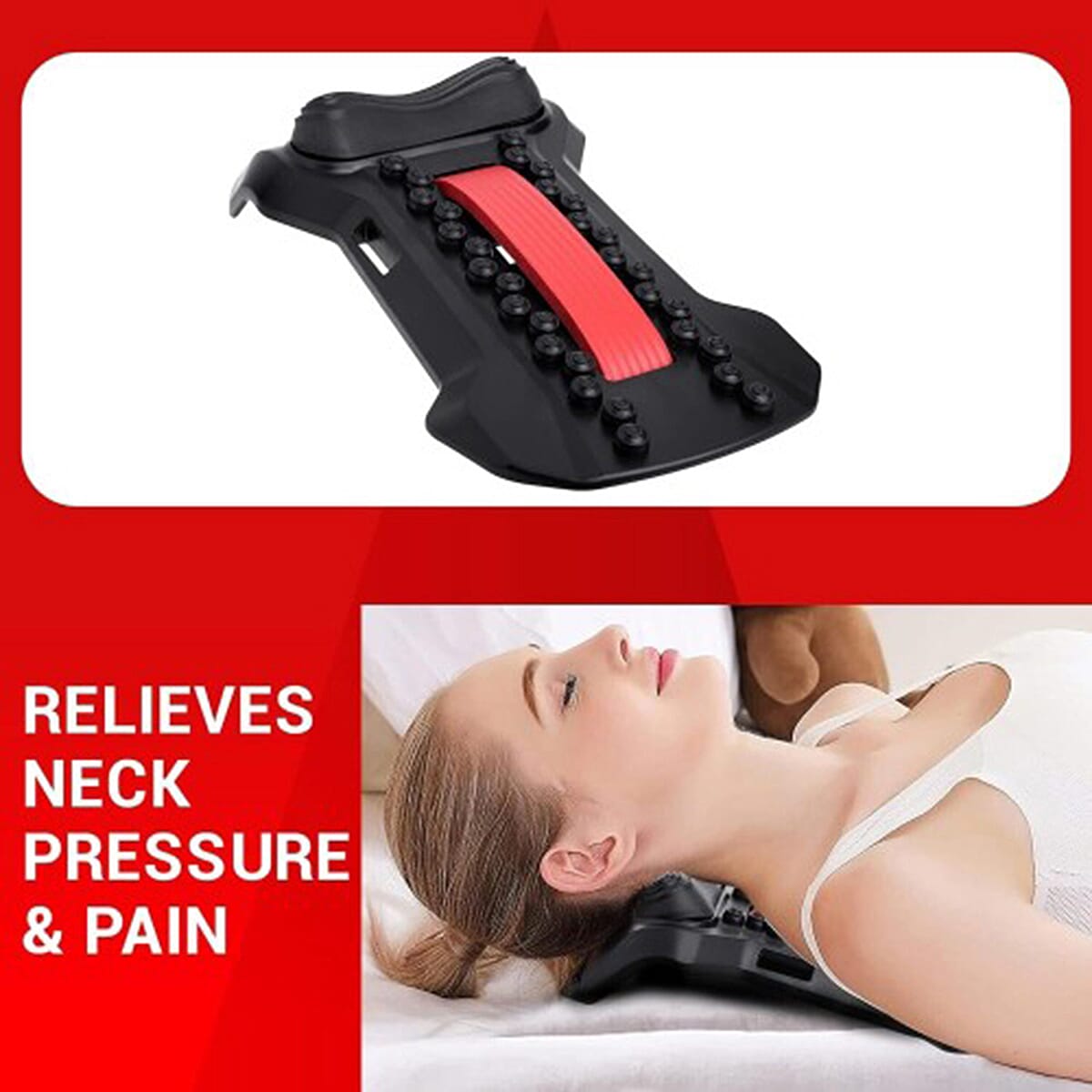 GMP SPORTS 2-in-1 Back - Neck Stretcher Posture Corrector Massager Lumbar Support Pain Tension 7761451 2