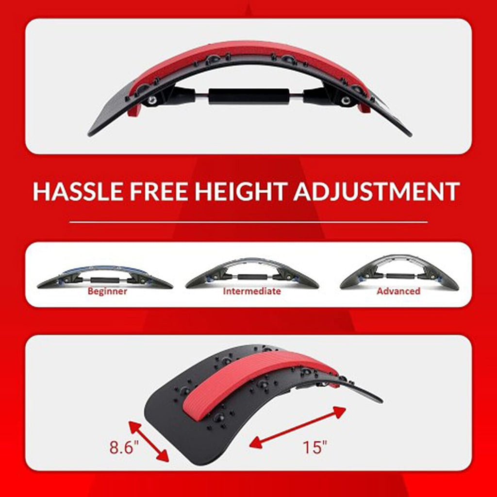 GMP SPORTS 2-in-1 Back - Neck Stretcher Posture Corrector Massager Lumbar Support Pain Tension
