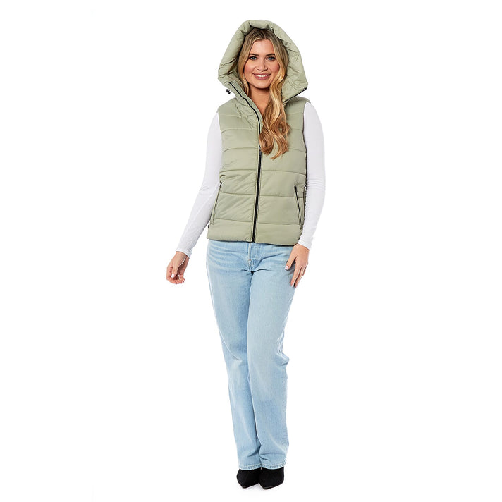 Designer Closeout - Charlotte West Padded Gilet with Hood  - Green (Size 10)- Limited Stock 7762029 2