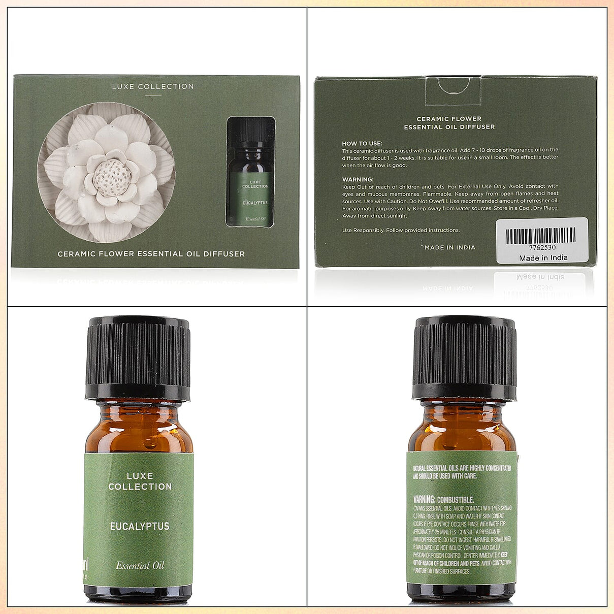 Ceramic Flower with Essential Oil Diffuser 7762530 7
