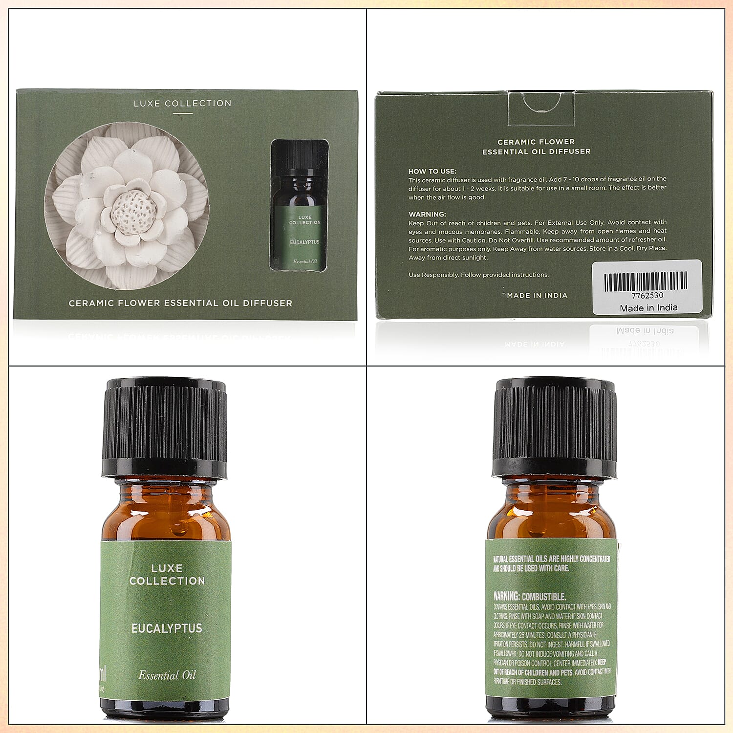 Ceramic Flower with Essential Oil Diffuser 7762530 7