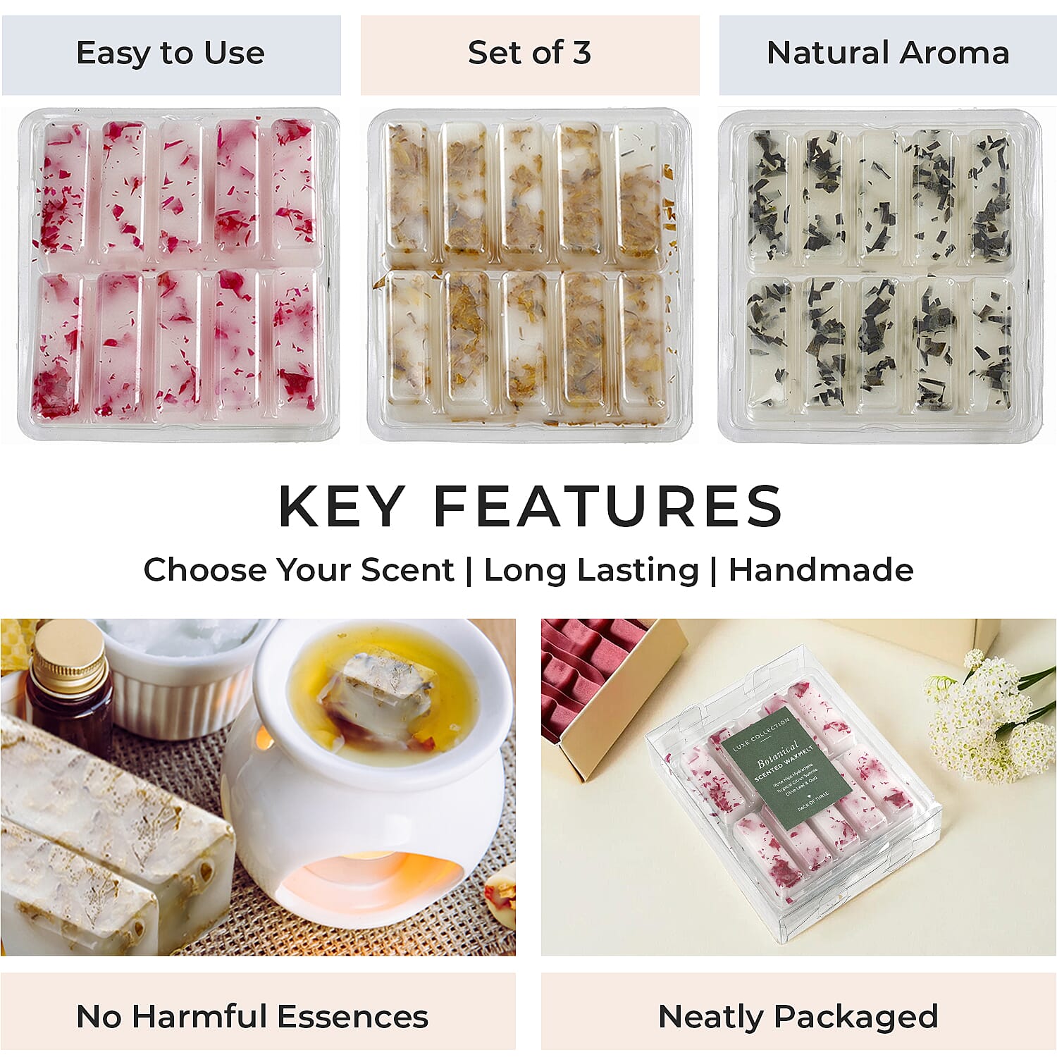 Set of 3 Botanical Wax Melts 7762555 6